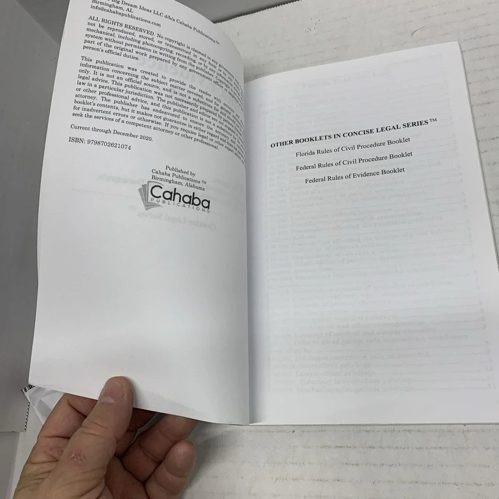 Florida Rules of Civil Procedure Booklet. 2021 Edition